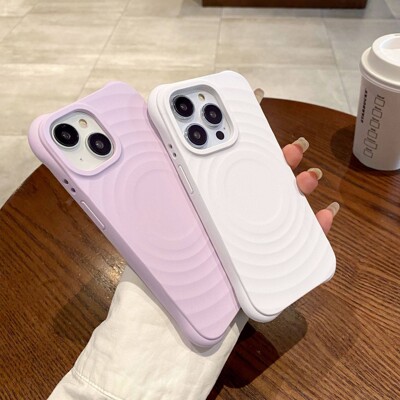 苹果手机壳Cas同款波漾壳新款简约适用iPhone15Promax保护套16plus液态硅胶软壳13/14磁吸古董白纯色17Pro女