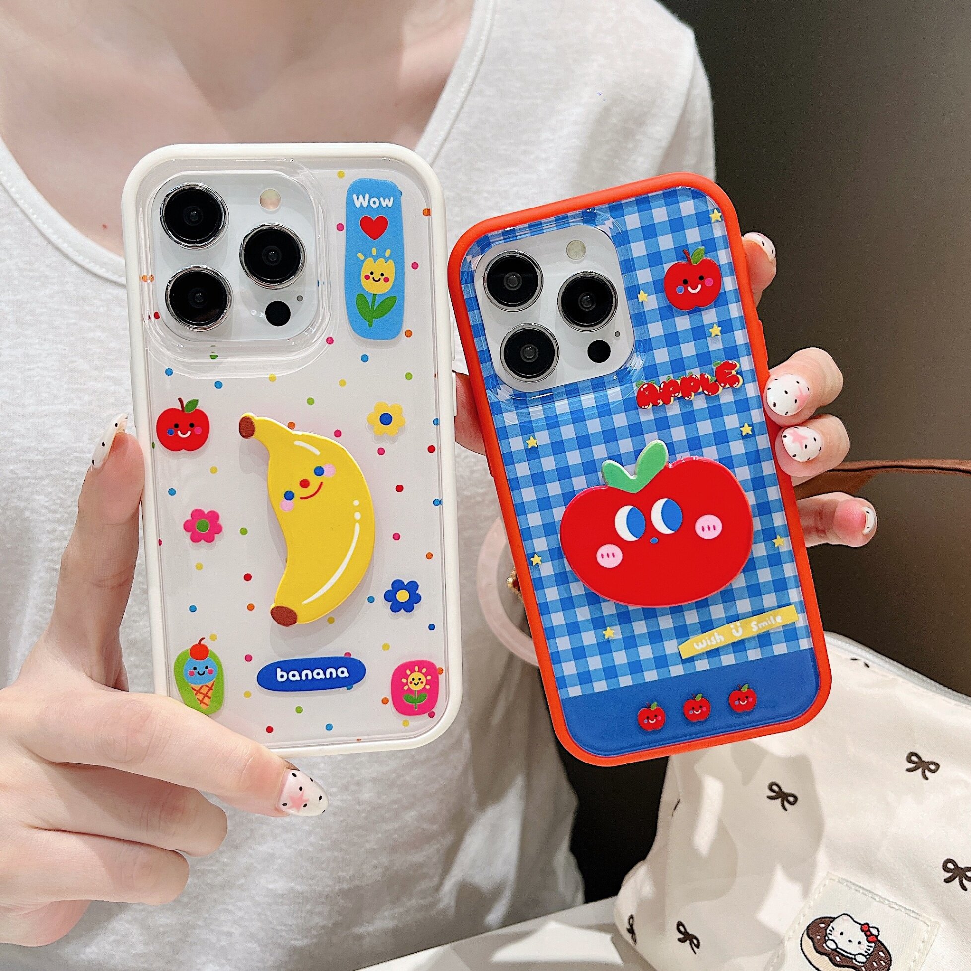二合一双层可爱立体香蕉苹果适用苹果16手机壳iPhone16promax新款15Pro全包15苹果14防摔套14Pro苹果13情侣款