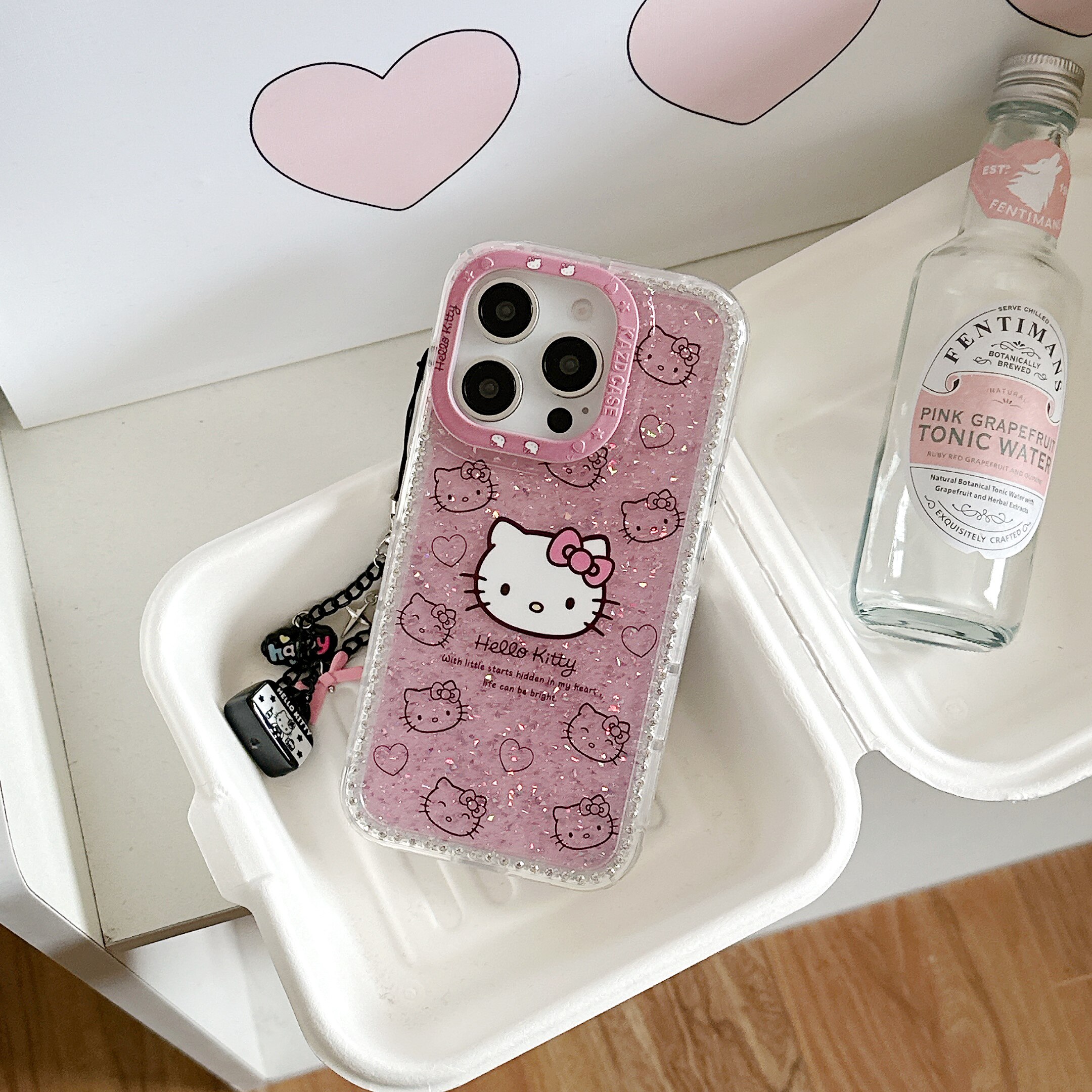 苹果ins闪粉满屏卡通hellokitty适用苹果16promax硬壳