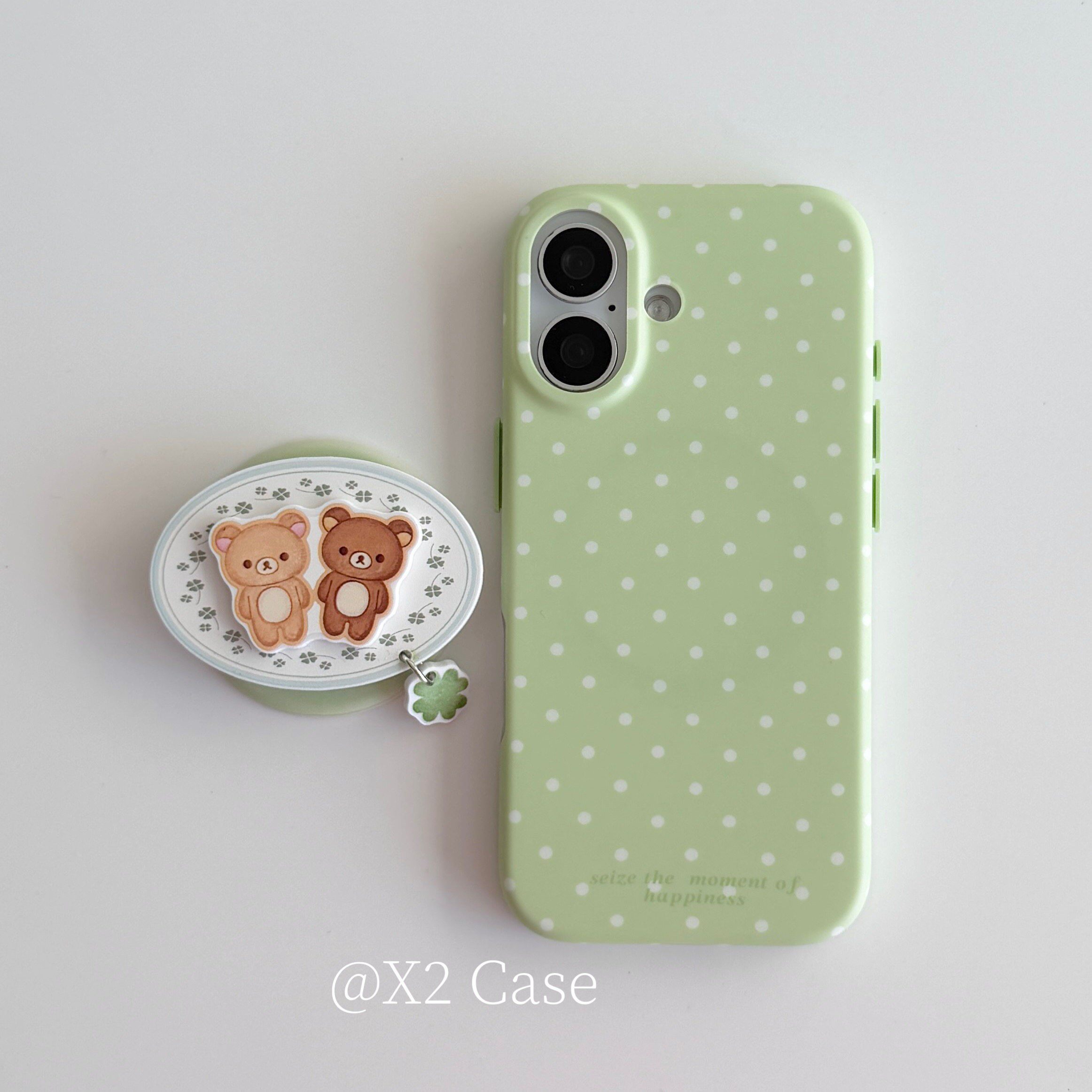 X2 Case软萌可爱古早牛油果绿小波点磁吸15pro适用17苹果16Pro Max手机壳iphone17pro新款14保护套全包防摔潮