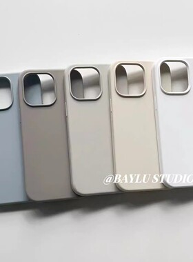 古董白15pro博主ins款浅灰色糯叽叽液态矽胶13mini适用11苹 果14手机保护壳iPhone12保护套防摔x全包边框16pr