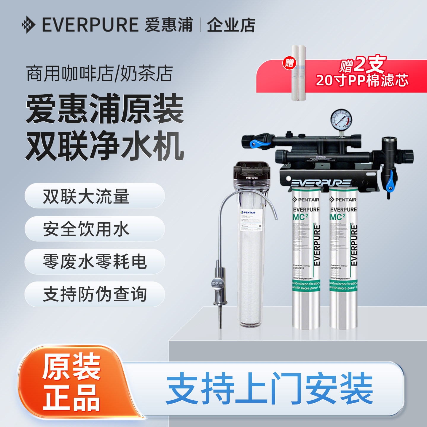爱惠浦MC2双联净水器商用原装奶茶咖啡店大流量饮水机过滤器