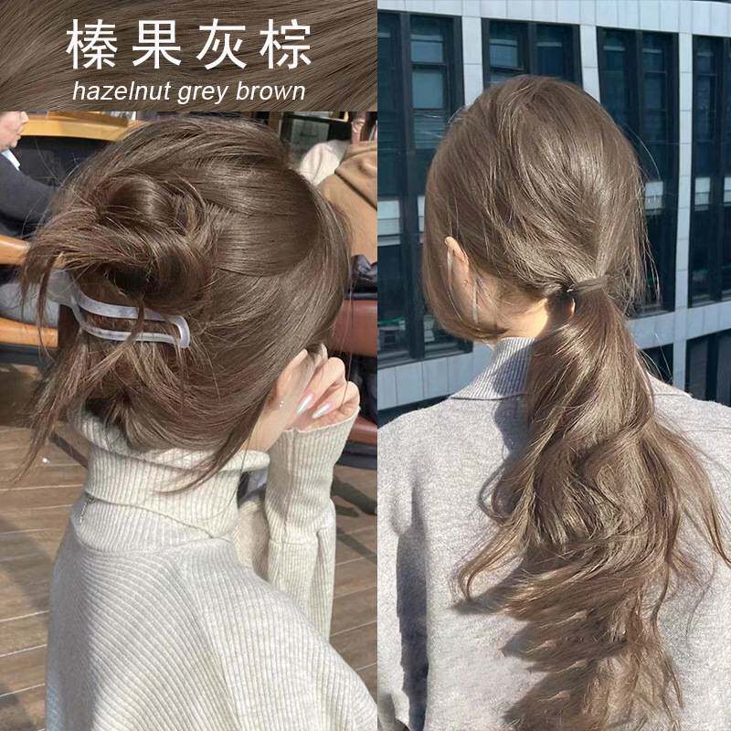 莱雅遐棕2025自己在家染头发榛果灰棕色染发剂膏奶茶灰棕色女植物