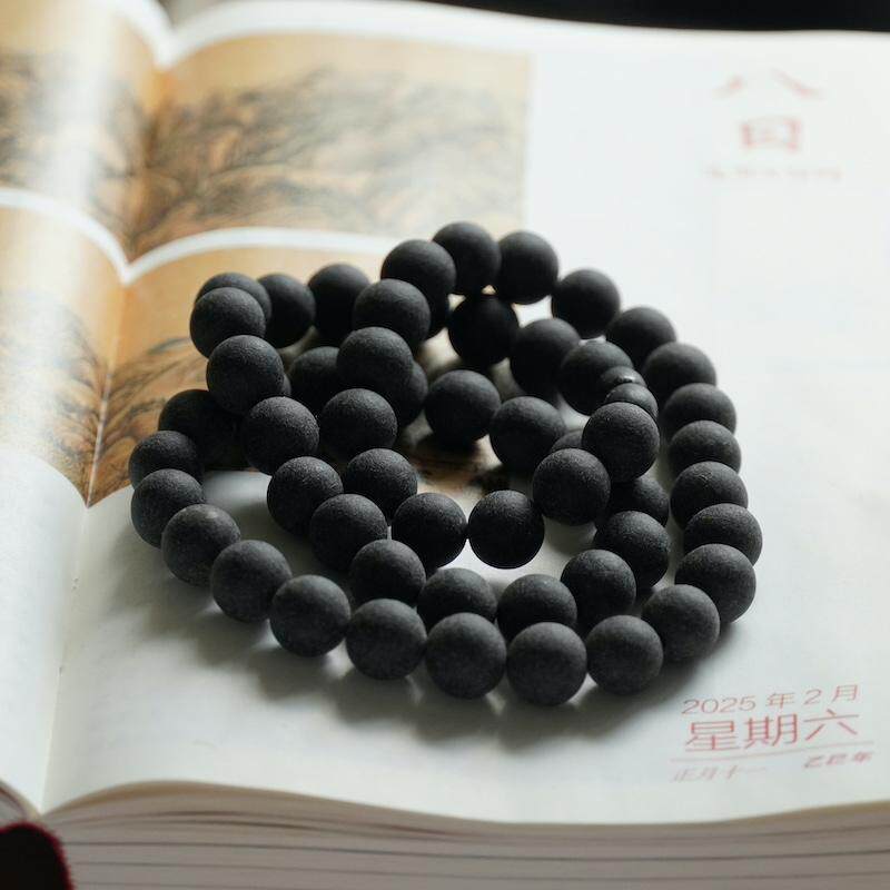 天然波罗的海琥珀 黑色磨砂质感10mm60cm 项链中长链毛衣链