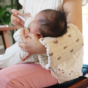 宝宝喂奶手臂垫子安抚枕套哺乳哄睡神器胳膊疼用棉纱透气夏季 薄款