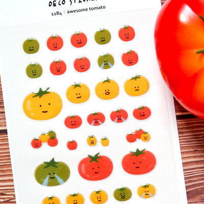 Suatelier 番茄蔬果西红柿水果植物 手帐装饰diy贴纸画滴胶儿童软