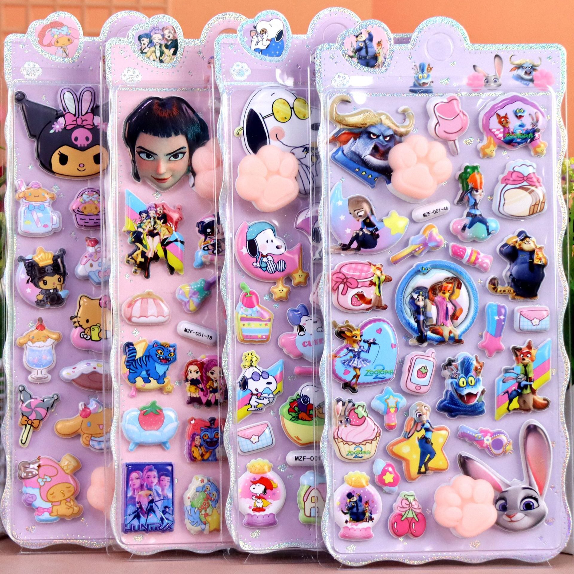 新款跨境猎魔女团3D立体浮雕贴纸儿童卡通奖励贴画手机装饰贴纸