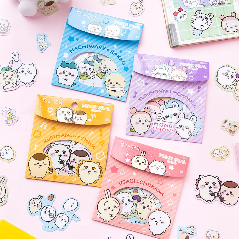 新款跨境吉伊卡娃信封贴纸卡通可爱小八学生手账装饰素材贴画