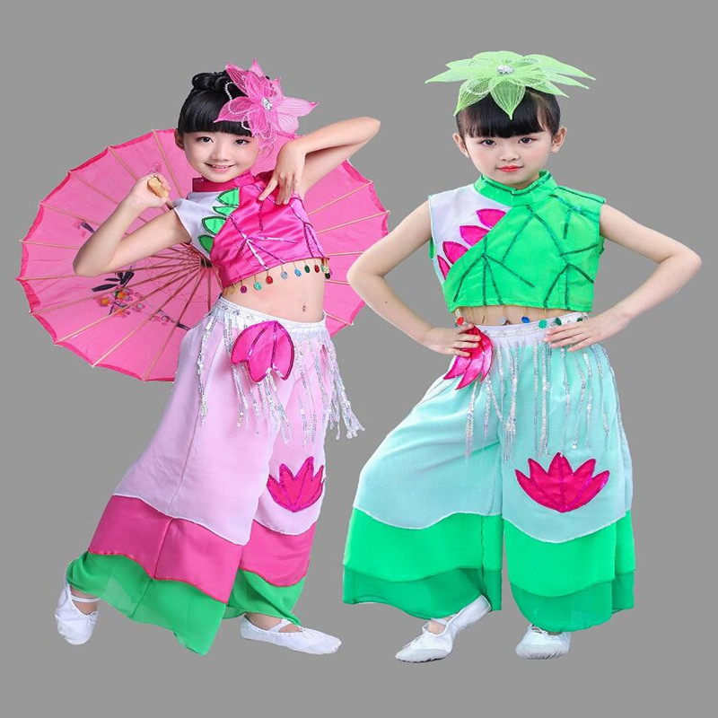 六一女童俏江南风演出服