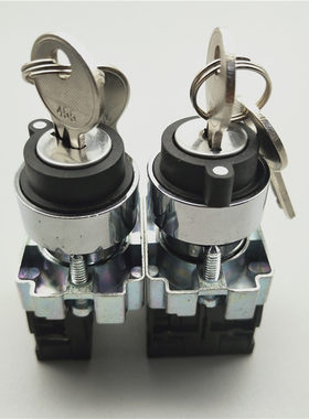 22MM XB2-BG21钥匙锁两档三档BG33选择旋转换按钮开关ZB2-BE101C