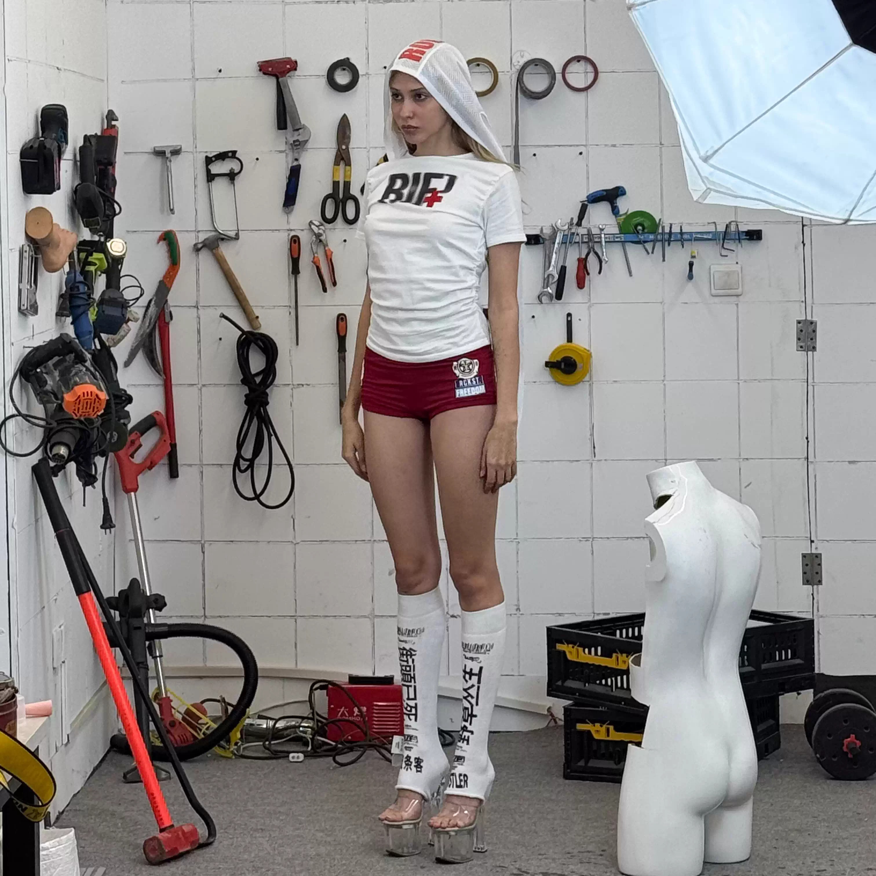 ROCKSTA GIRLS红色休闲印花短裤