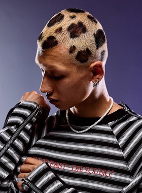 ROCKSTA “GHETTO SOLIDER”黑白条纹拉链长袖T恤