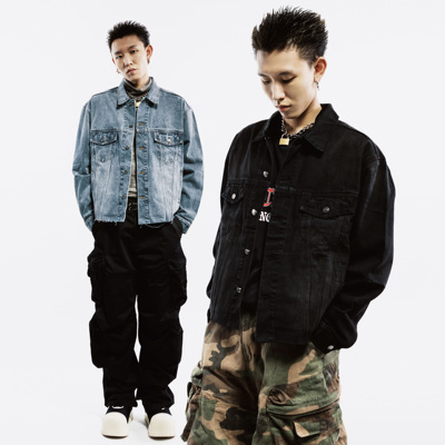 ROCKSTA翻领秋冬宽松牛仔衣