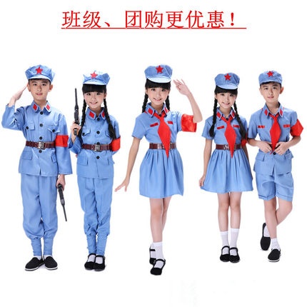 闪闪红星儿童小红军演出服八路军男女幼儿园舞蹈抗战军装表演服装