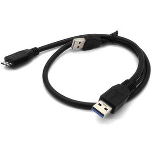 usb3.0数据线A公对MicroB辅助供电Y型3头数据线加强供电移动硬盘