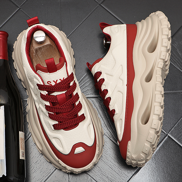 薄绒男士厚底拼色潮流时尚休闲鞋