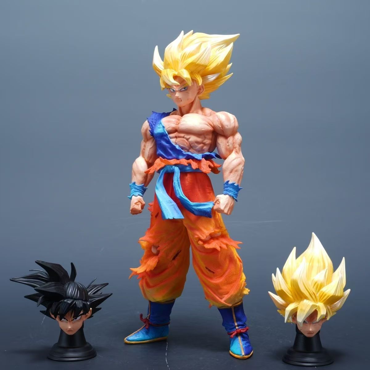 七龙珠手办超级赛亚人三头雕周边