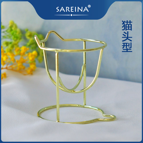 美妆蛋架子收纳神器金属ins不掉色海绵托架防尘支架金色粉扑架子