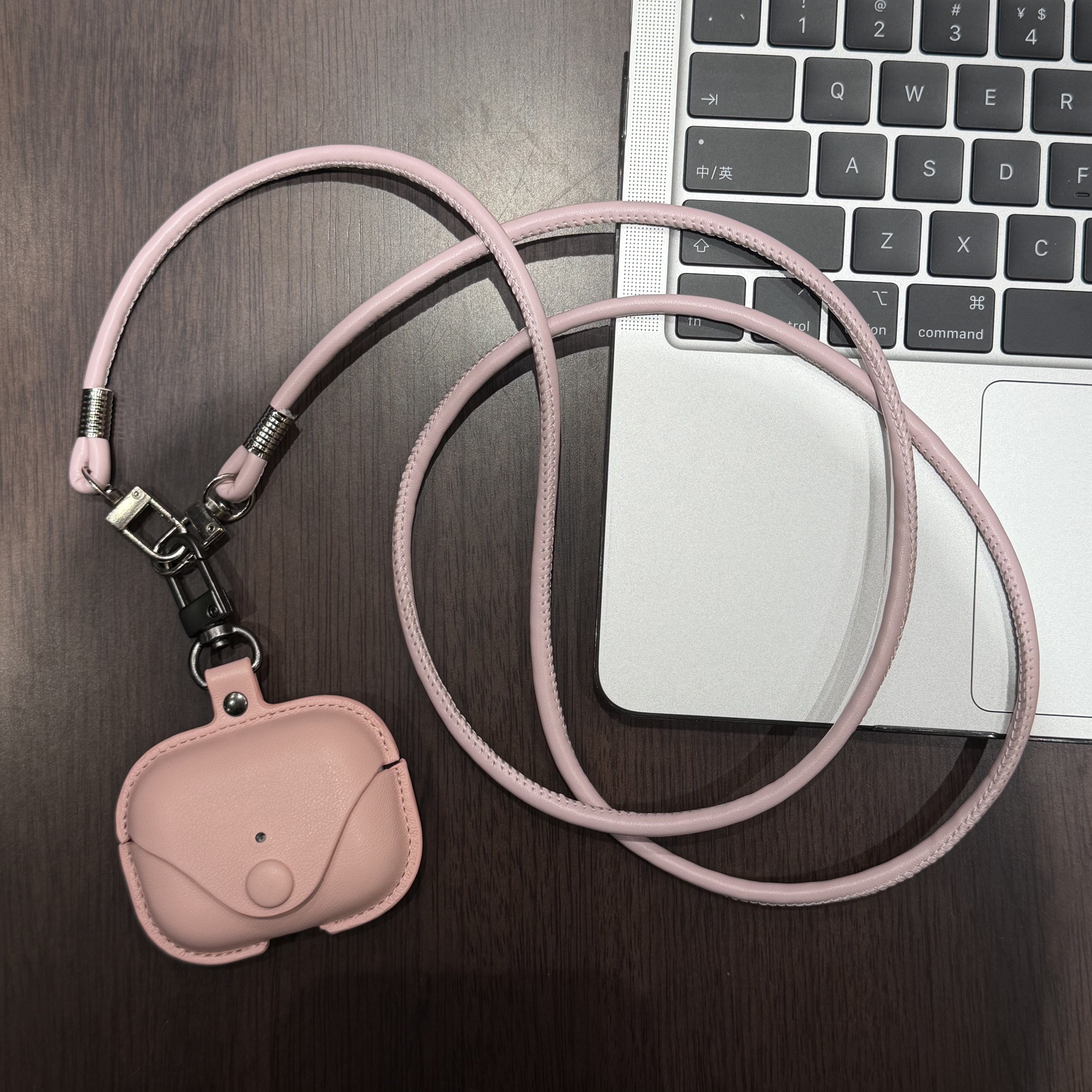小众复古粉色皮质适用airpodspro3挂绳耳机套苹果1/2/3代airpods4代无线蓝牙保护壳airpodspro2耳机套男女款