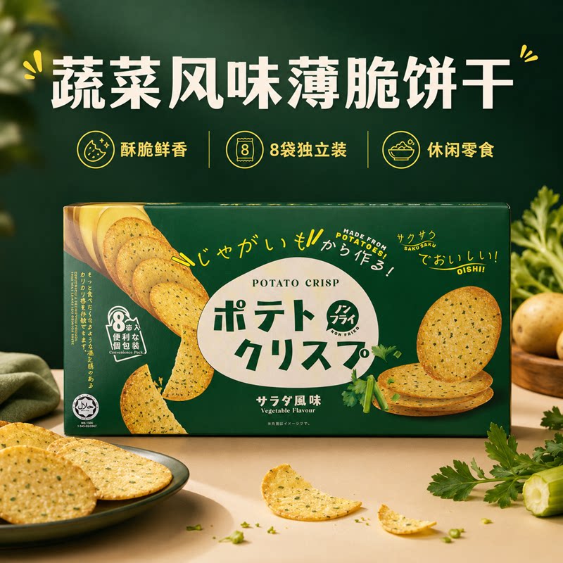 马来西亚进口WIN2马铃薯薄脆饼干蔬菜酸奶油洋葱烧烤味小熊夹心