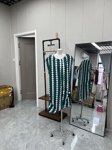 款 饰连衣裙格纹设计夏季 雪纺宽松大口袋装 高品质时尚