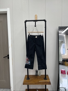复古高级黑五分裤刺绣时尚古着重工森系夏季中腰