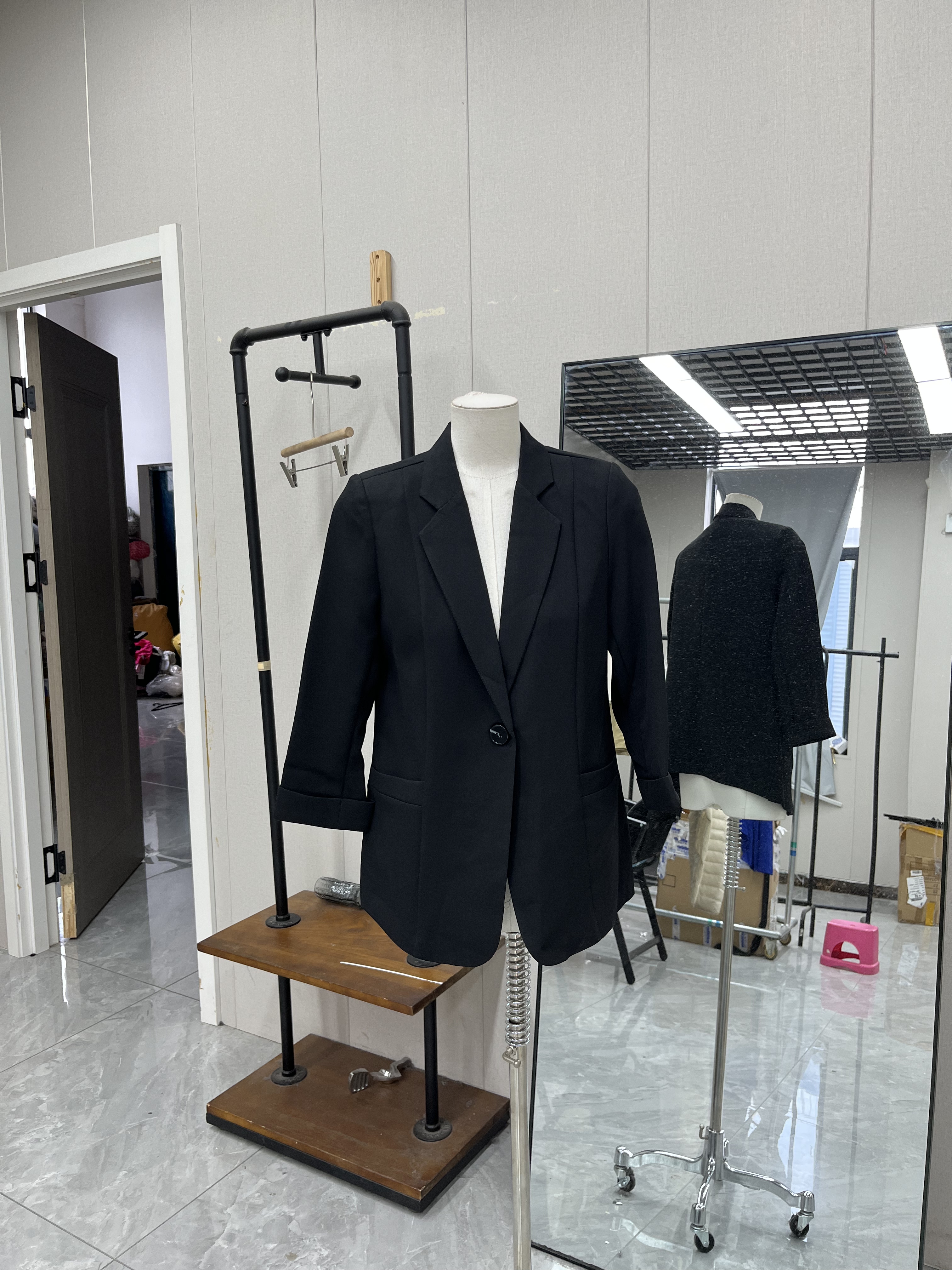 黑色韩版时尚百搭西服外套一粒扣春秋气质通勤潮酷