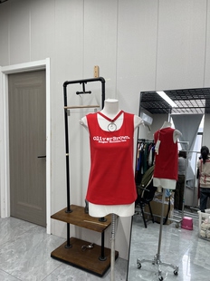 饰修身 红色辣妹夏季 背心金属链条装 无袖 微弹显瘦 款