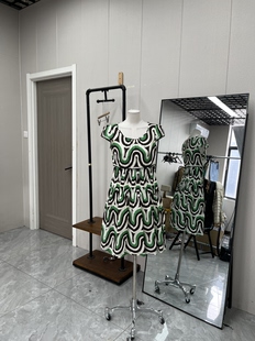 百搭款 棉质复古印花森系文艺短袖 连衣裙时尚 款 夏季