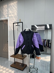 高级感拼接色系厚实棉服外套潮流男女同款冬季魔术贴