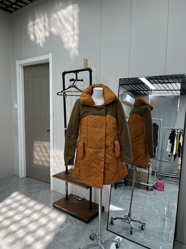 这件太厚了 加绒加厚呢料拼接棉服外套高级内里加绒中长保暖厚实