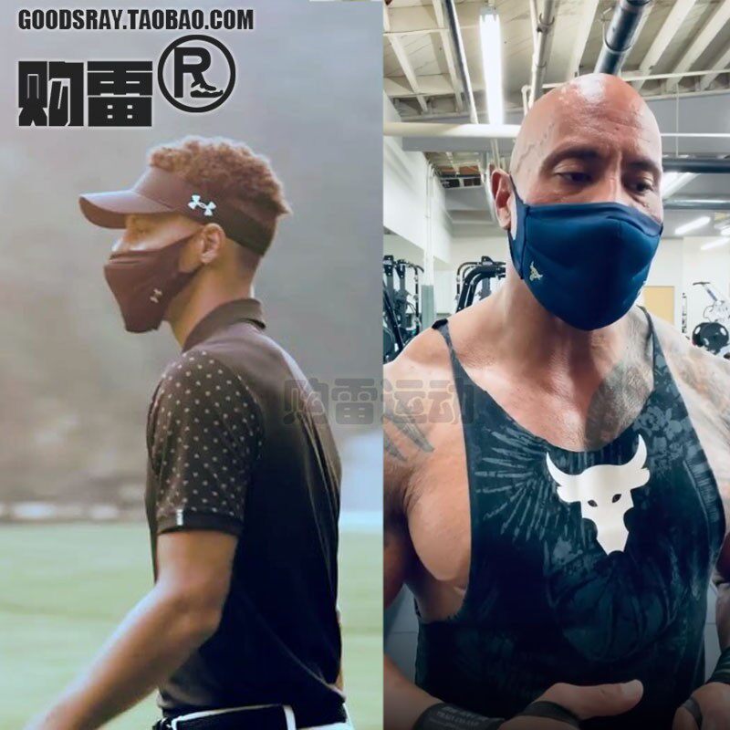 安德玛ua库里rock巨石强森男女同款运动口罩mask1368010/1372228