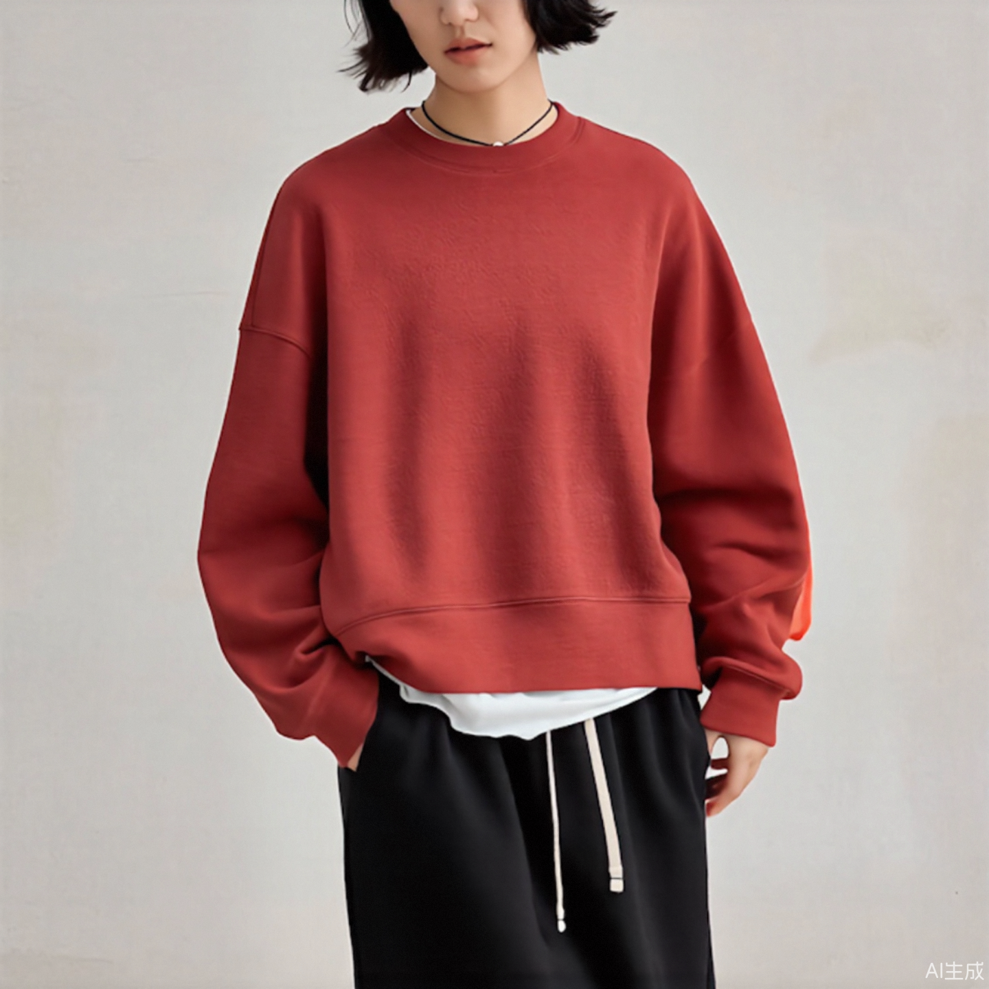 波纹长袖宽松简约舒适亲肤卫衣