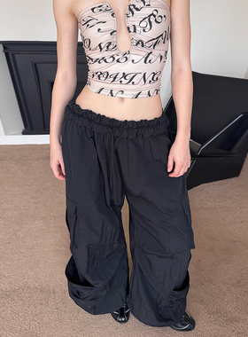 AE30 SAINT 泡泡腰头突显腰臀比工装裤 多口袋抽褶宽松休闲长裤