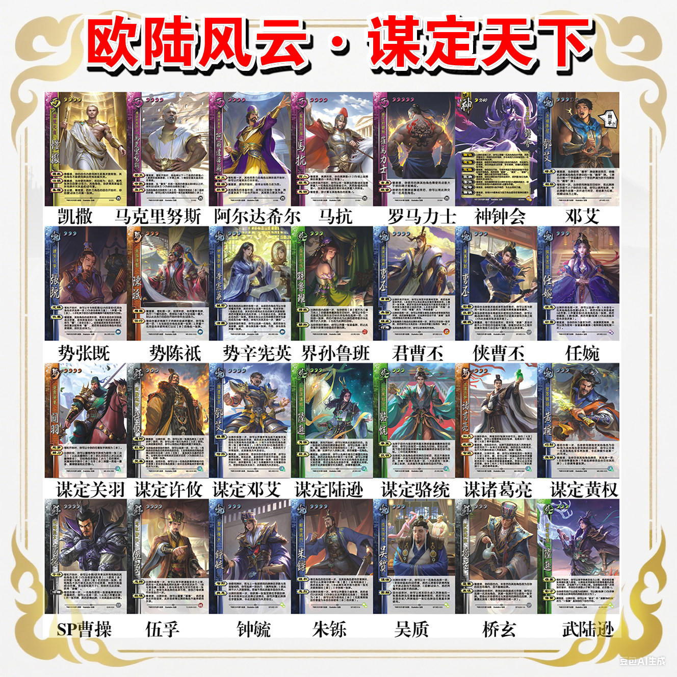 三国武将杀山河煮酒绝代智将魂孔明霍弋线下版扩展包欧陆风云恺撒