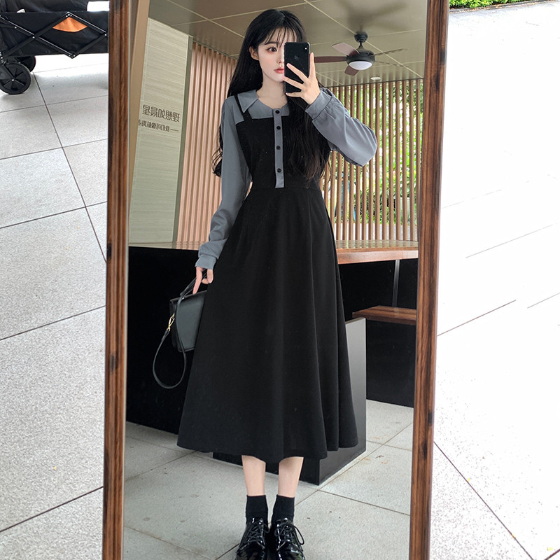 IEF/爱依服春秋新款大码女装胖妹妹假两件赫本风长袖收腰连衣裙女高性价比高么？