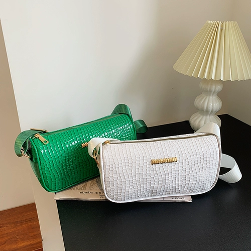 Ретро небольшая сумка, сумка через плечо, летняя модная универсальная цепь, крокодиловый принт, 2023, популярно в интернете