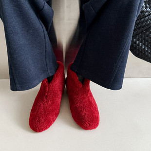 2025新款红色毛毛靴女内增高短靴羊皮毛一体保暖百搭时装靴加绒