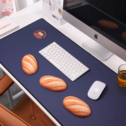 面包硅胶护腕办公室护手腕垫子超大鼠标垫女生键盘手托掌托可爱