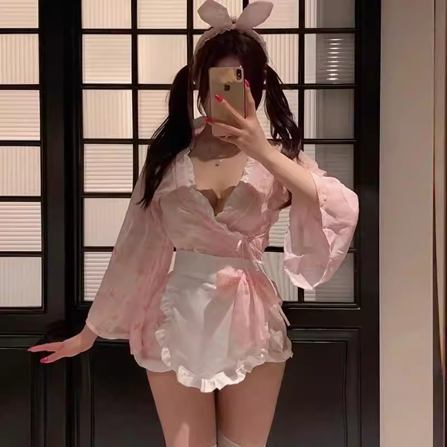 女和服~领口舒服荷叶边!粉色好看呀!胸衣收副乳无钢圈女生内衣