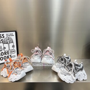 百搭休闲运动鞋 7cm厚底松糕系带单鞋 女 女2026新款 欧货拼色老爹鞋