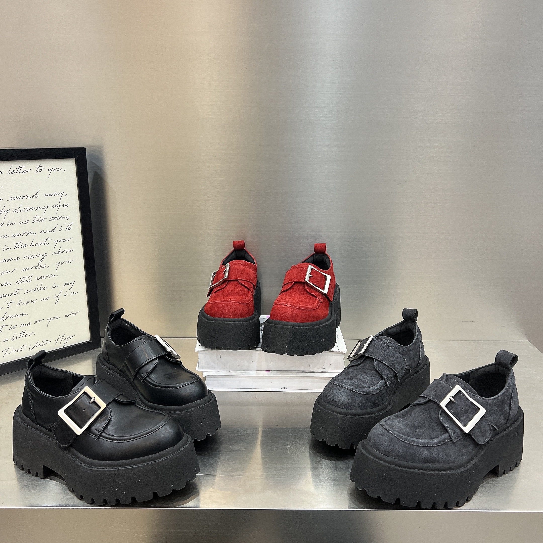 欧货真皮厚底松糕小皮鞋女2026新款时尚尖头皮带扣乐福鞋低帮单鞋,女鞋,松糕（摇摇）鞋,淘宝优惠券,粉丝福利购,淘宝优惠卷