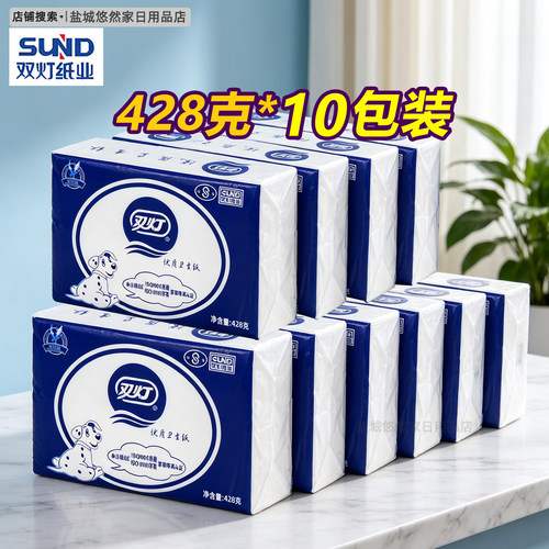 双灯10包实惠装优质卫生纸厕纸