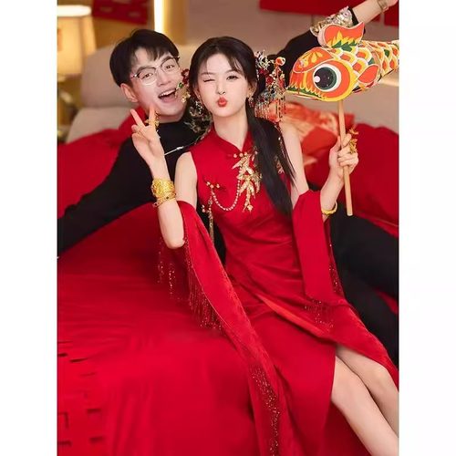 新中式改良旗袍敬酒服2025新款高级感新娘订婚礼服裙出阁宴回门服