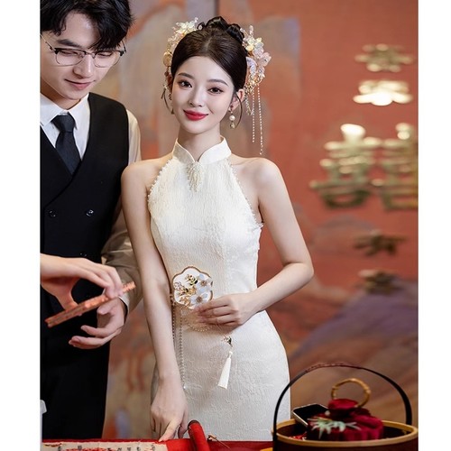 订婚女旗袍敬酒服新娘国风新中式结婚晚礼服鱼尾裙绝美高级感夏季