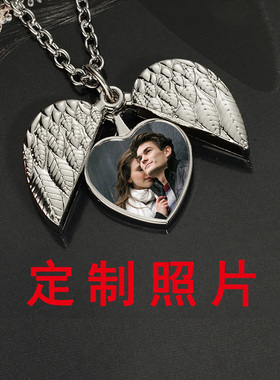天使之翼可放亲人一寸小相片项链