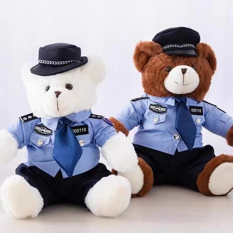 警察熊毛绒玩具公仔交警小熊玩偶毛绒/玩偶/公仔/布