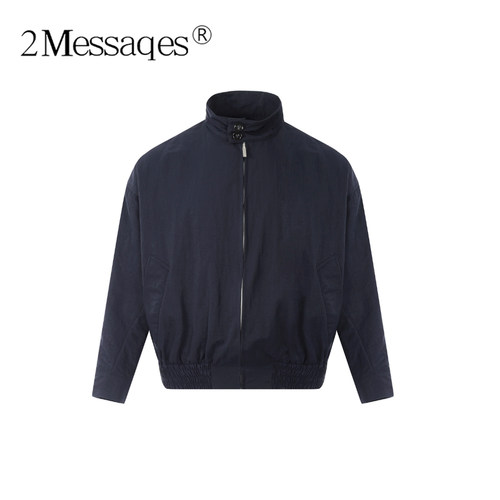 2Messages 美式复古立领工装牛仔夹克男宽松cleanfit秋季保暖外套