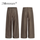 宽松直筒拖地高级感长裤 2Messages复古老钱风纽扣休闲西裤 男美式