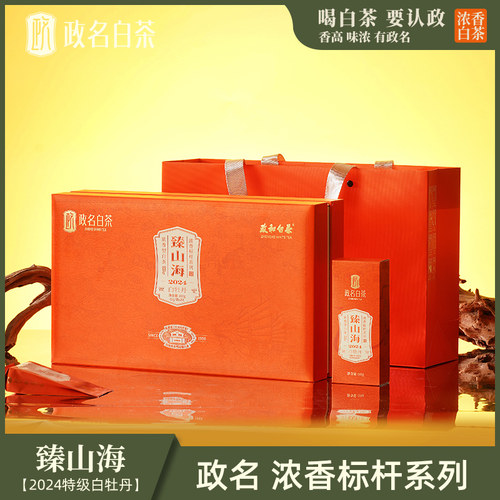 政和白茶2024年特级白牡丹散茶茶叶礼盒装100g政名白茶臻山海